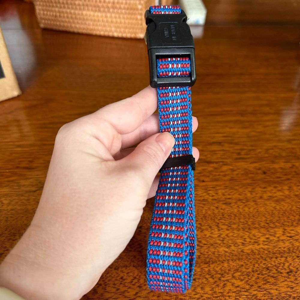 Blue & Red Medium Dog Collar